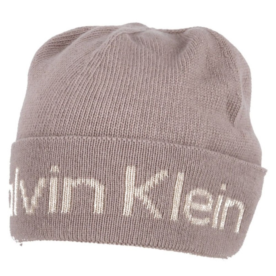 Damen Calvin Klein Hute & Mutzen | Calvin Klein Beanie Logo Reverso Tonal