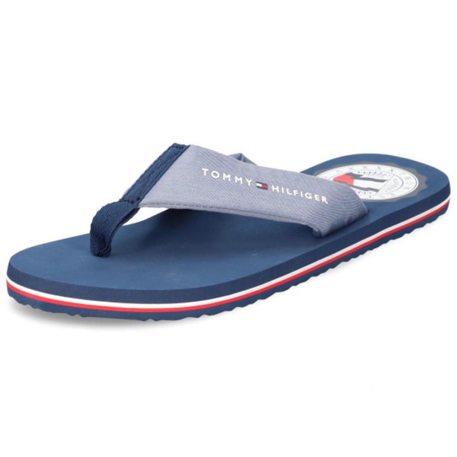 Herren Tommy Hilfiger Sportschuhe | Tommy Hilfiger Recycled Chambray Beach Sandal